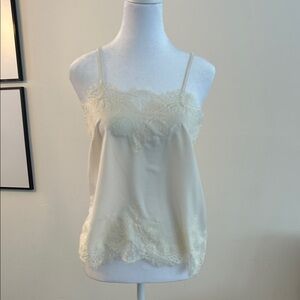 Vici Ivory Lace Trim Cami Top